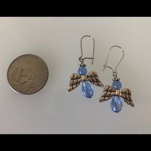 Light blue angel earrings